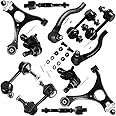 SCITOO 12pcs Suspension Kit 2 Lower Control Arm 2 Lower Ball Joints 2 Front 2 Rear Sway Bar End Link 2 Outer 2 Inner Tie Rod End Link fit for Honda CIVIC 2006-2011 K80769