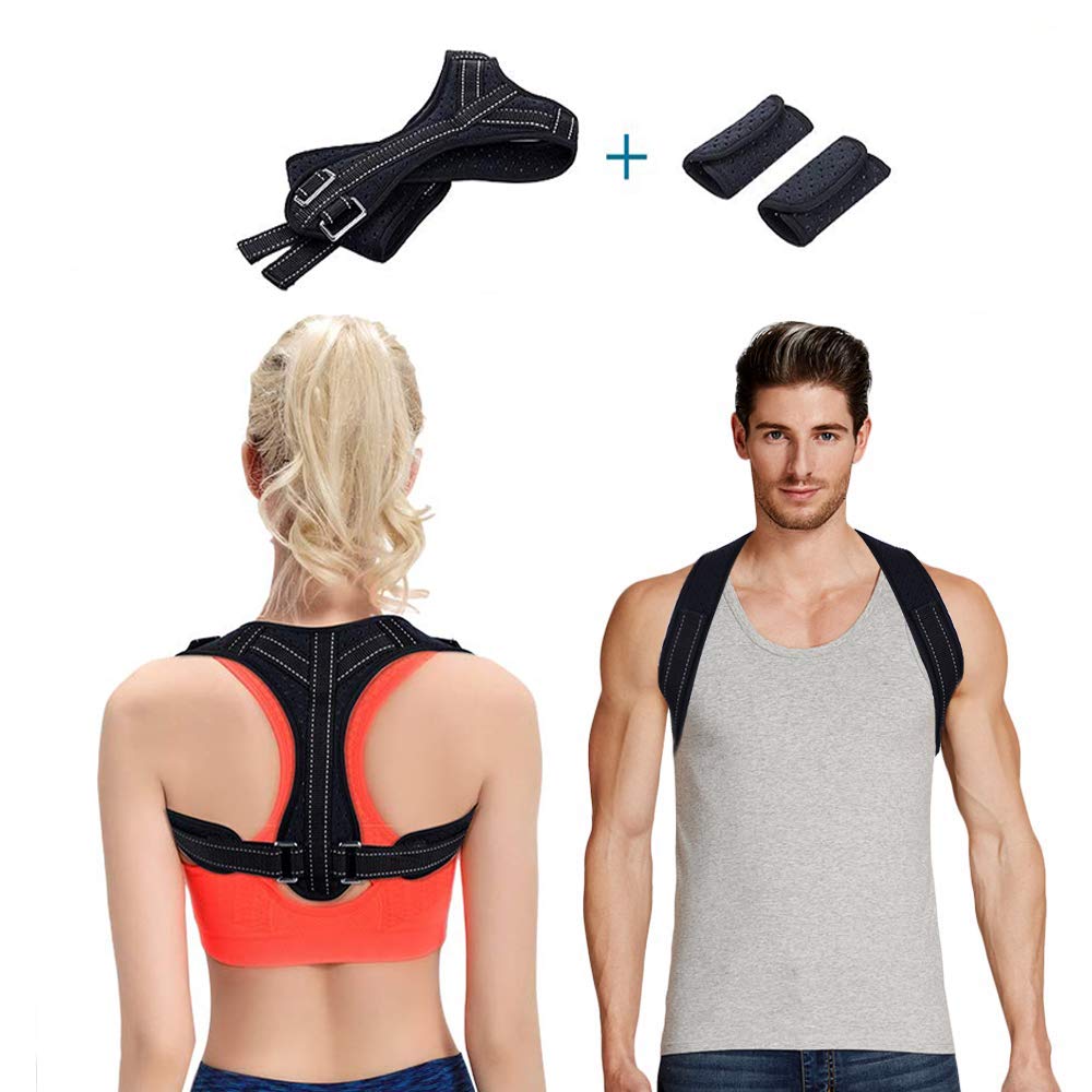 Posture Corrector, Back Support Brace, Posture Correction for Upper Back, Shoulder & Clavicle Area, Adjustable Front Back Belt Breathable Straps, Shoulder Brace Help to Improve Posture for Men & Women