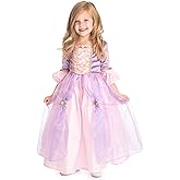 Little Adventures Deluxe Rapunzel Princess Dress Up Costume (Medium Age 3-5) - Machine Washable Child Pretend Play and Party Dress with No Glitter