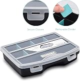 Navaris Plastic Storage Box - Stackable Organizer with Adjustable Dividers view 3