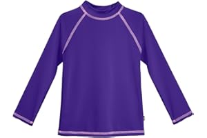 Long Sleeve Rashguard for Girls with UPF 50+ Sun Protection | White by City Threads