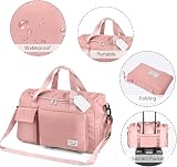 Flintronic Duffel Bag Foldable 50L Pink Large Holdall Wet Dry Pocket Gym Travel view 6