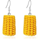 RofYof Corn Earrings for Women Funny Resin Lightweight Food Dangle Earrings Handmade Cute Candy Corn Dangle Earrings