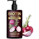 Onion & Rosemary Shampoo for Hair Growth, Onion Biotin and Rosemary Shampoo for Hair Loss and Thinning Hair, Hair Care Moisturize Clean 3 In 1 for All Hair Type 5.07 Fl Oz (150ml)