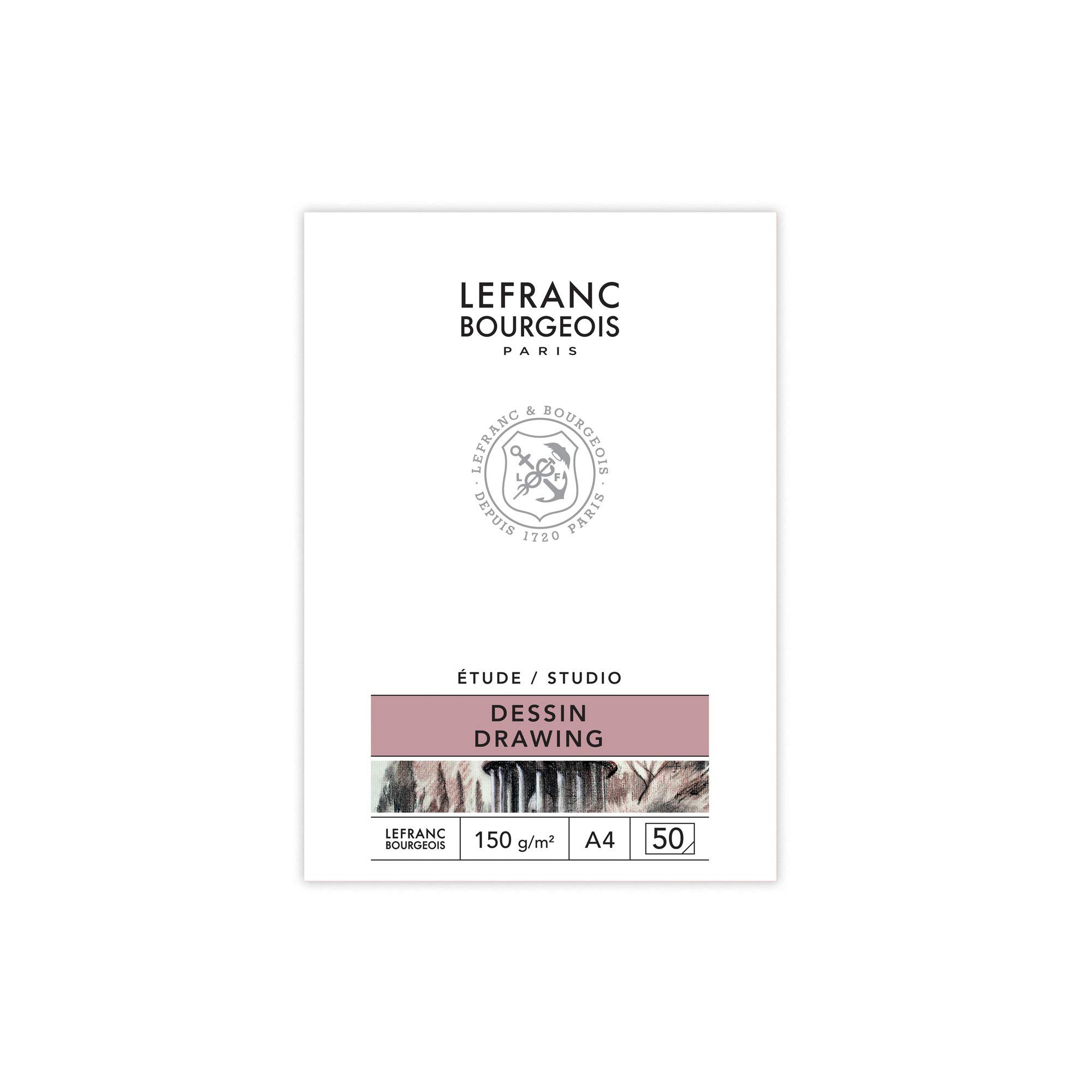 Lefranc & Bourgeois 301334 White Drawing Pad A4 50 Sheets Drawing Paper in Pad 150gsm