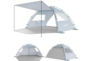 Elegear CumbreX™ Beach Tent Sun Shelter with Canopy, 4-5 Person Pop Up Beach Tent Canopy, Easy Setup UPF 50+ UV Protection Po