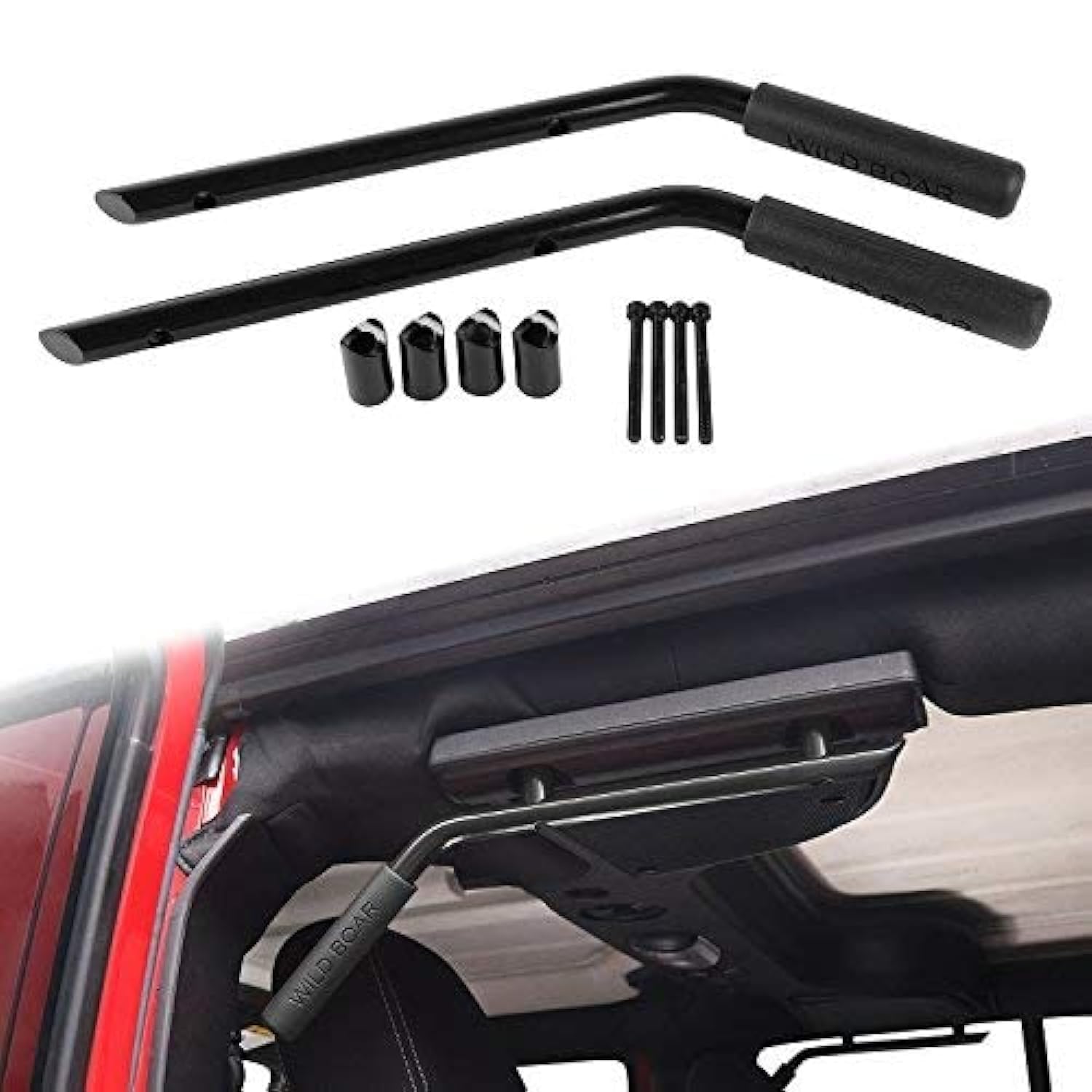 Photo 1 of Voodonala Black Rear Grab Handles Roll Bar for 2007-2018 Jeep JK Wrangler Unlimited 4-Door (Aluminum Alloy)