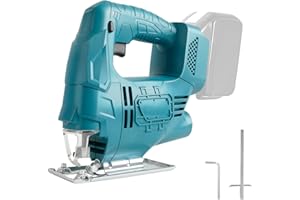 Cordless Jig Saw Compatible with Makita 18V Battery (Tool Only), 2600 SPM, 3-Speed Orbital, 45° Bevel, LED Light for Wood/Met