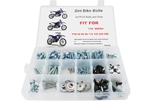 Xitomer 247 PCS Plastics Engine Body Frame Exhaust Bolts Kit Fit for TTR Series / MX80 90 110 MX125 MX250 / XT50 80 90 110 125 / TW125 TW200 TW225 230 TW250 Motorcycle Bolts Kit