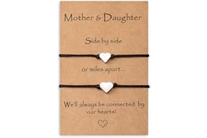 MANVEN Mother Daughter Bracelets Christmas Gifts for Mom from Daughter Birthday Gifts for Mom and Daughter Jewelry Bracelets Mommy and Me Heart Matching Wish Bracelets