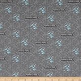Mojang Minecraft Diamond Mine Logo Gray Fabric By The Yard