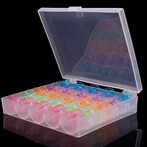 25 Grids Caja de máquina de coser de plástico transparente ...