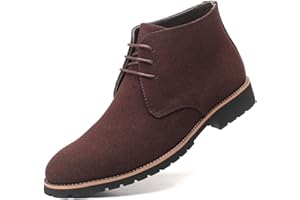 Santimon Men's Suede Leather Lace Up Oxfords Chukka Ankle Boots