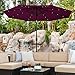 Best Choice Products 10ft Solar Polyester LED Lighted Patio Umbrella w/Tilt Adjustment and UV-Resistant Fabric - Burgundy