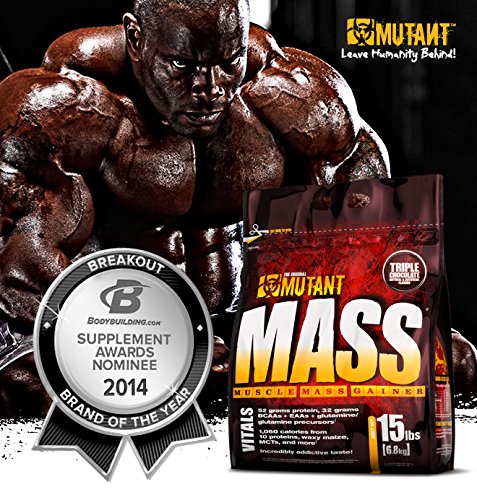 Mutant Mass, Whey Protein Weight Gainer and Muscle Builder, Triple Chocolate, 15 Pound