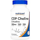 Nutricost CDP Choline (Citicoline) 300mg, 120 Vegetarian Capsules - Non-GMO, Vegetarian Friendly, Gluten Free