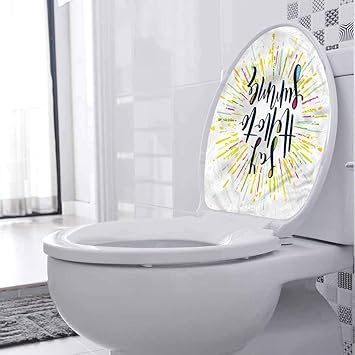 3d Toilet Vinyl Decal Yellow Say Hello To Summer Quote Diy Pvc Murals Vinyl Paper 3d Toilet Funny Bathroom Seat Decor 15 X 18 Inch Amazon Com