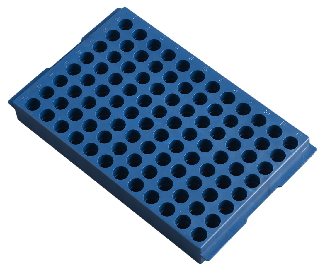 Camlab Plastics RTP/7110-96Recyc 96 Well Polypropylene Reversible Rack, Various