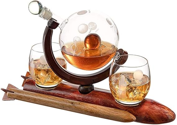 MIAO Rocket Whisky Decanter Set Rocket Decanter Sistema Solar Planetas