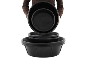 Sadnyy 4 Pcs Rubber Feed Pan 4 Quart and 8 Quart Feed Pan Water Trough Rubber Bowl Bath Dust Container for Chicken Duck Pig Dogs Cats Goats Horses Outdoor Livestock Animal