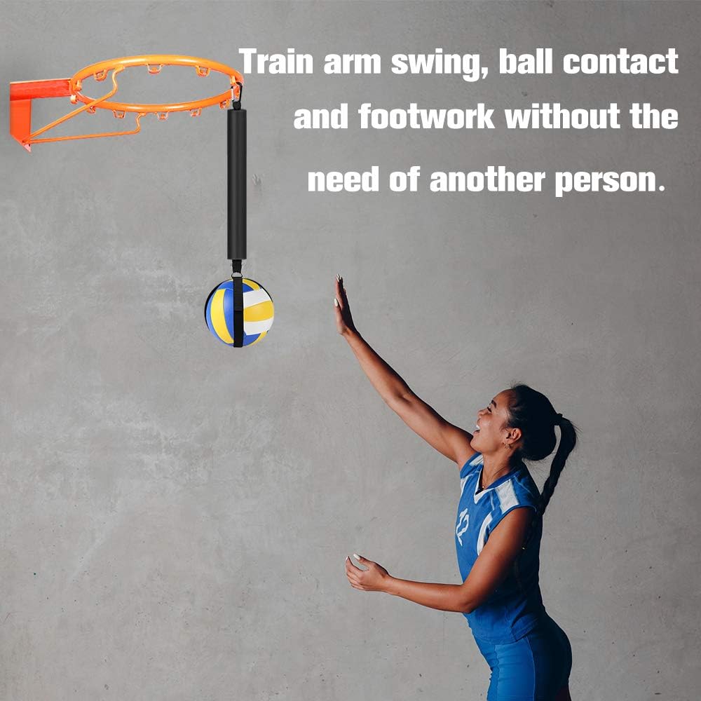TOBWOLF Volleyball Spike Trainer, Volleyball Spike Training System for Basketball Hoop, Volleyball Equipment Training Aid Improves Serving, Jumping, Arm Swing Mechanics and Spiking Power : Sports & Outdoors