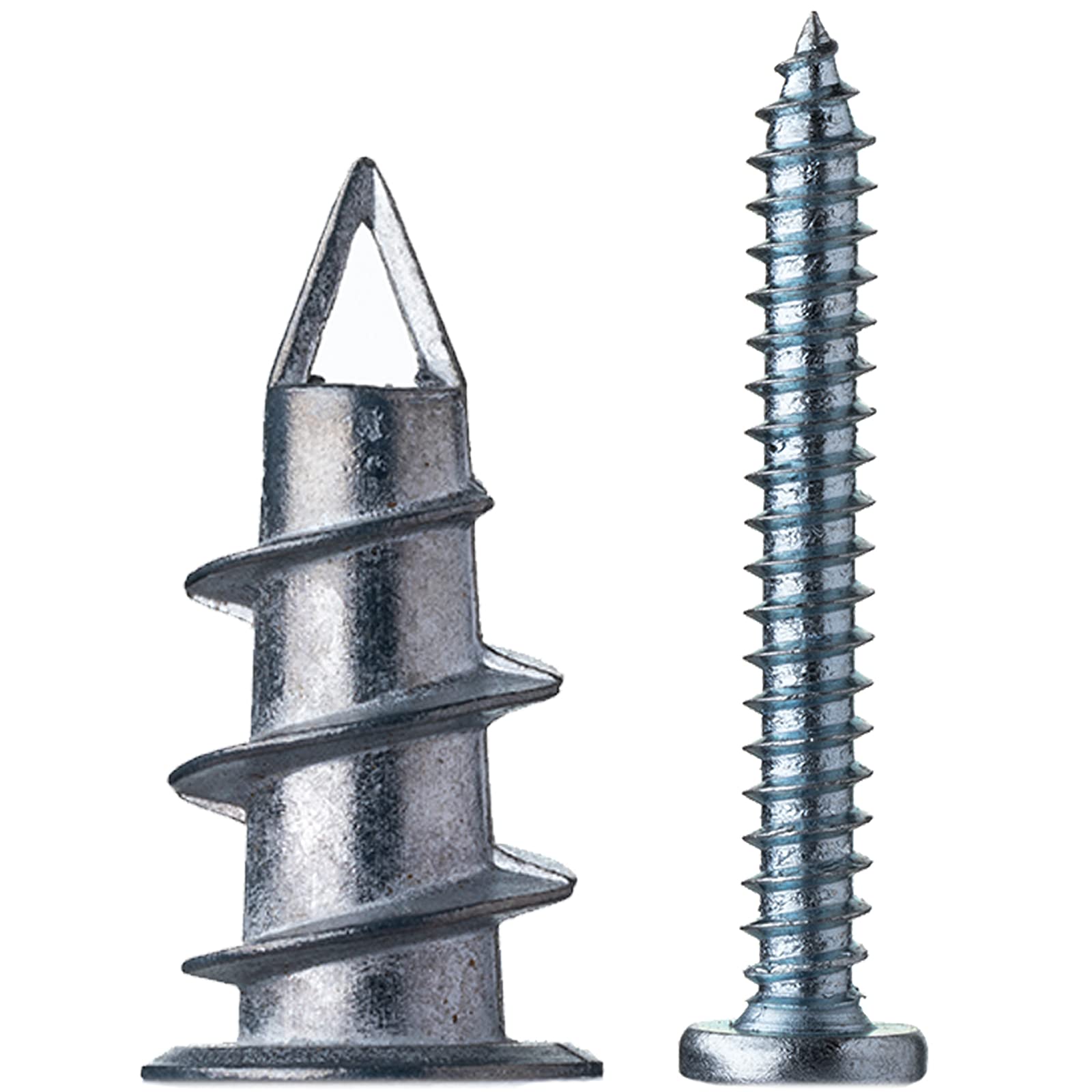 Plasterboard Fixings, Metal Self Drilling Plasterboard Screws Raw Plugs Cavity Wall, Driva Plasterboard Wall Plugs, Heavy Duty Drywall Anchors (10) — image 1