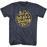 American Classics Train Fall for A Shooting Star T Shirt Navy Heather | Officially Licensed Train Tee, Designed and Printed in the USA, Poly Cotton Crew Neck, Unisex Men Women, Short Sleeve
