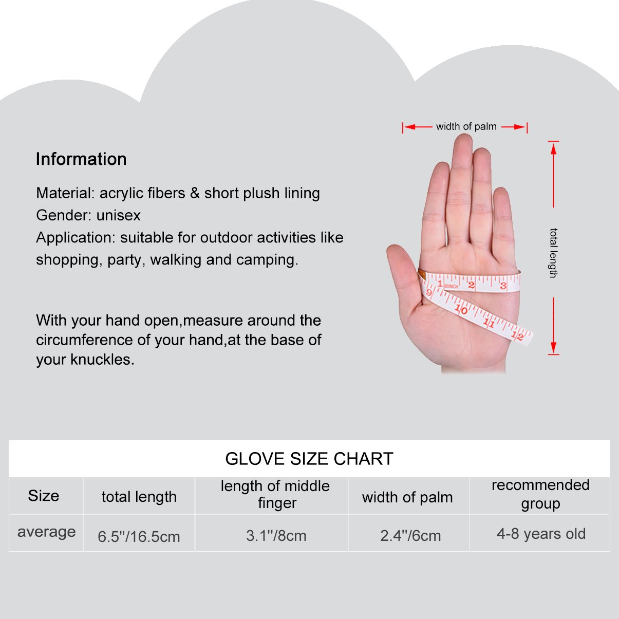 Vbiger Kinder Winter Handschuhe Warm Stretchy Gestrickte Bequeme Handschuhe Fäustlinge Soft Magic Handschuh Kälte Handschuhe für 4-8 Jahre Alt