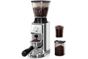 IAGREEA Stainless Steel Conical Burr with 48 Precise Settings Coffee Grinder for Espresso Coffee with Anti Static, Timed Grin