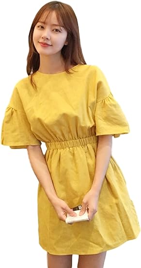 Amazon 甘いワンピース イエロー 可愛い ブラックロングワンピース 演奏会 夏ワンピース 大人 可愛い マキシ Aライン 謝恩会 結婚式 上品 フォーマル 切り替え ワンピ エレガント フェミニンロング カジュアル L ワンピース チュニック 通販