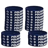 Police Kids' Wristbands (24), Police Chief Wristbands, Party Favors, Police Party Handouts