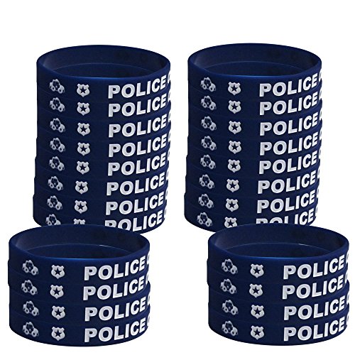 Police Kids' Wristbands (24), Police Chief Wristbands, Party Favors, Police Party Handouts
