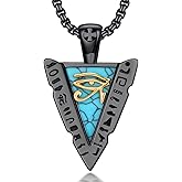 YYmqmq Egyptian Arrowhead Necklace 925 Sterling Silver Vintage Arrowhead Pendant Necklace Egyptian Jewelry Gifts for Men Women