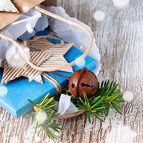IDOXE Rusty Jingle Bells 1.2" Bulk Metal Star Decorative Cutout Craft Bell for Christmas Winter Holiday Season Decor Rustic Country Craft Supplies (10pcs)