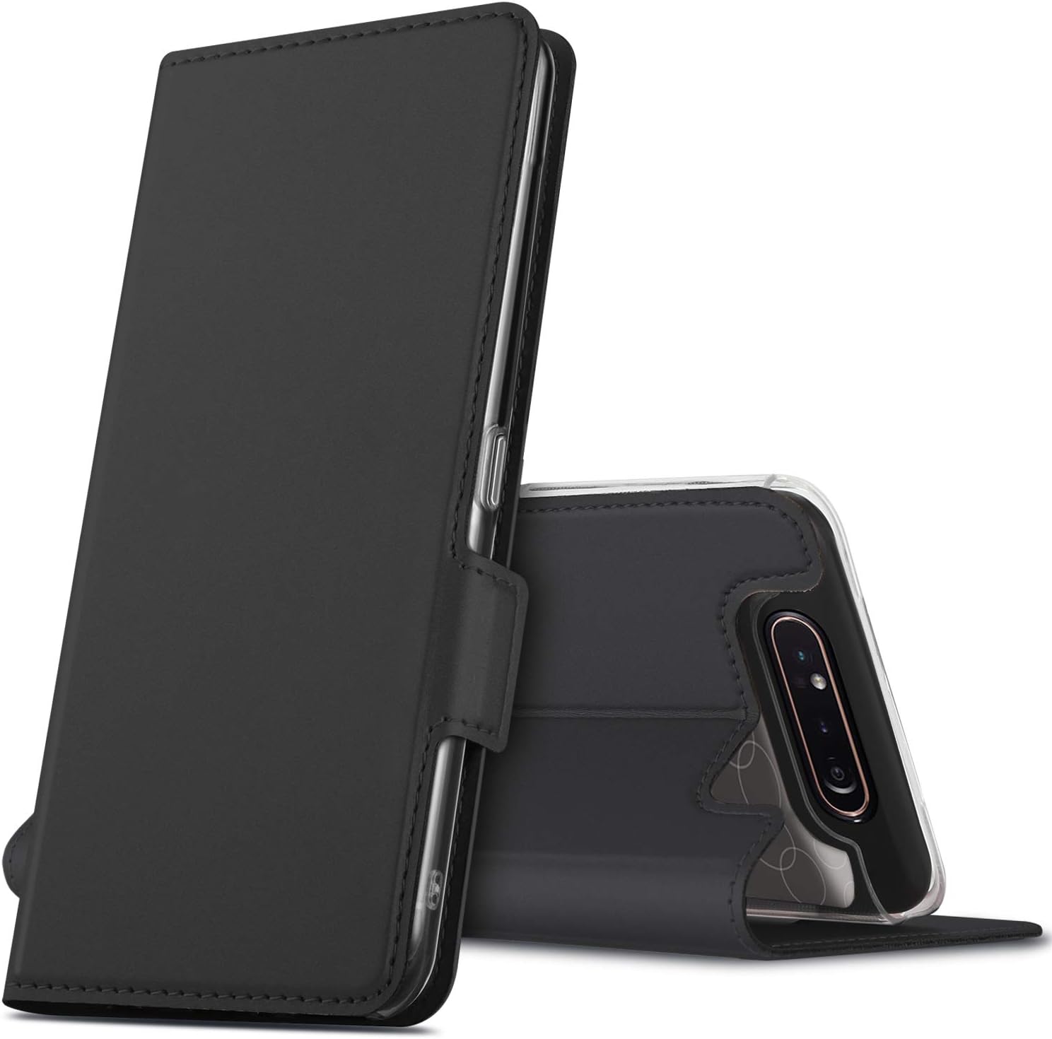 GEEMAI For Samsung Galaxy A80 Case, Shockproof Flip Case Kickstand with Credit Card Slots Case for Samsung Galaxy A80 Smartphone.Black