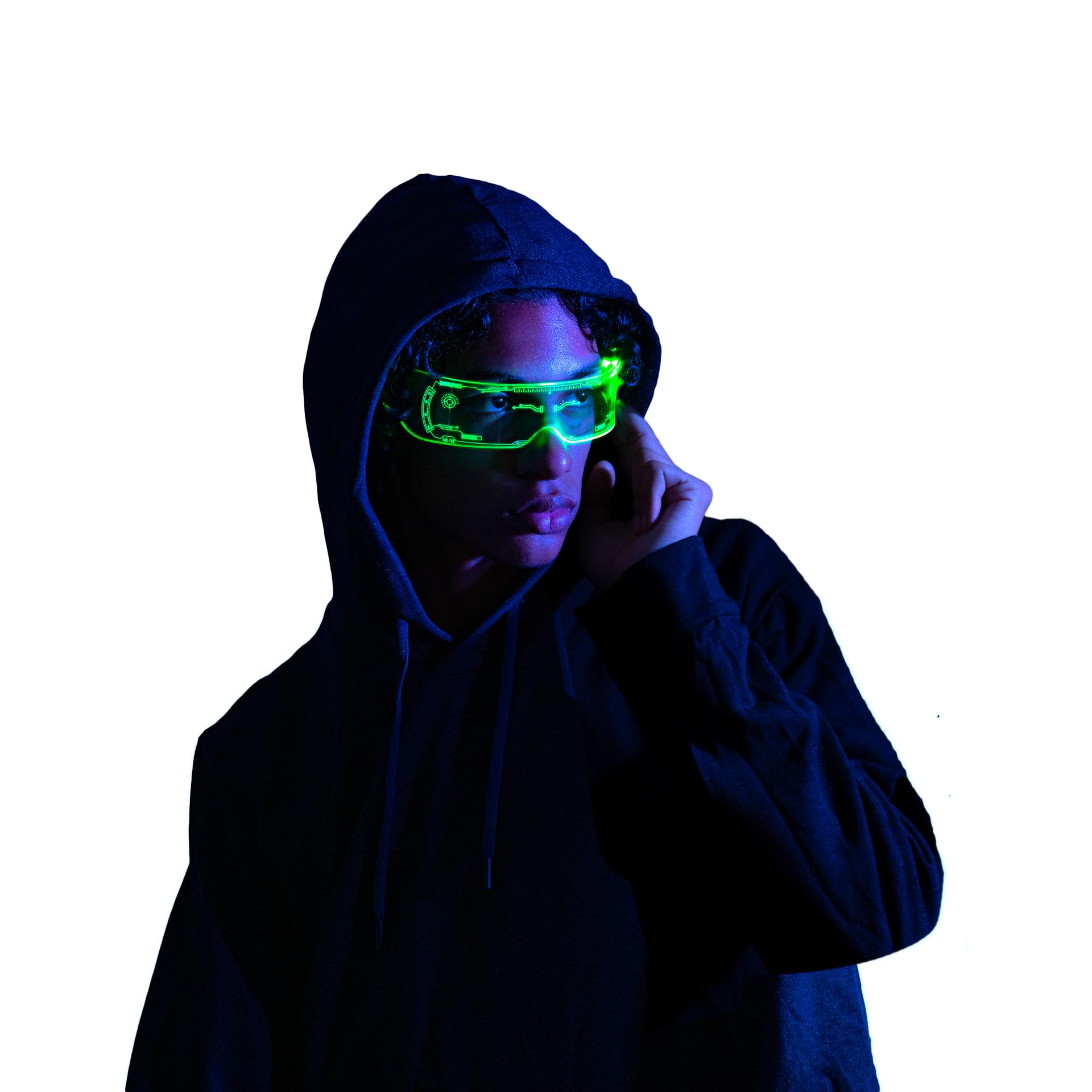 SpyX Night Ops Glasses - Hi-Tech Spy Toy Gadget for Spy Kids Night Mission. Dual LED Lights: White Spotlight & 3-Color Silent Signal Lights. Mission Graphics Etched Into Surface