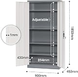 Workplace Depot Steel Storage Cabinet 1850mm Grey 4 Shelves Lockable view 2
