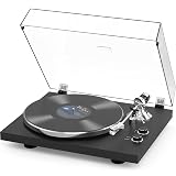 Turntable for Vinyl Record Wireless Output Record Player Aluminium Platter Belt-Drive LP Turn Table 2 Speed Phono RCA Line Out AT-3600L MM Cartridge Audio Sound USB Digital to PC Vinyl Recording Black
