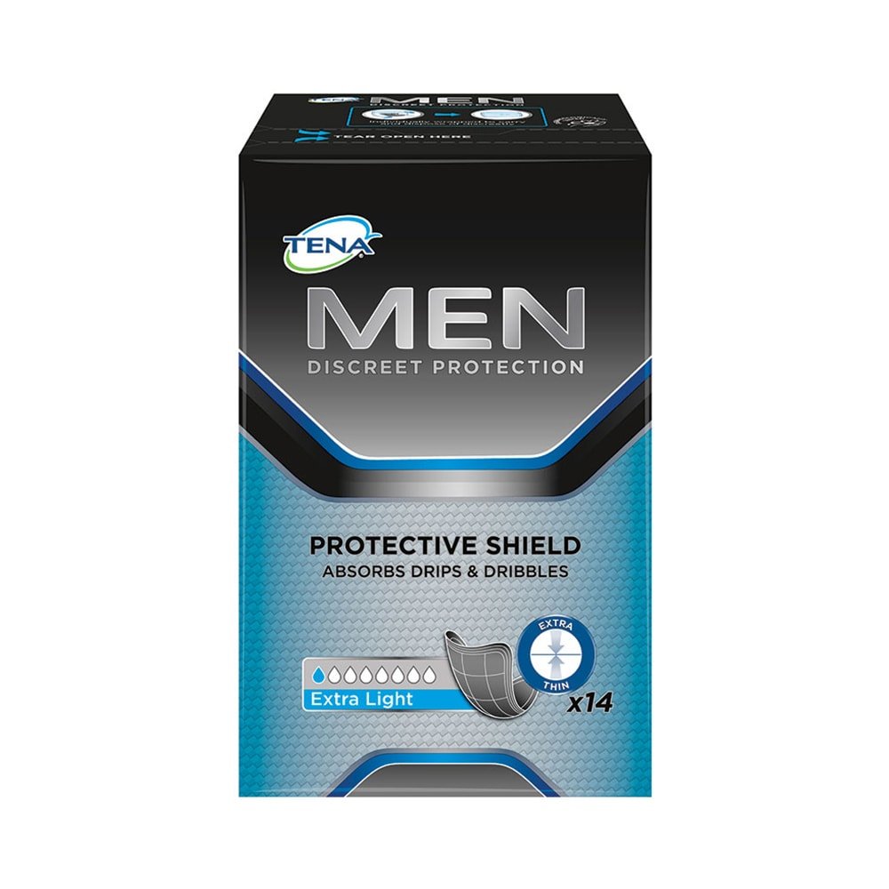 Tena for Men Protective Shield Extra Light 14 Pads x 6 Packs