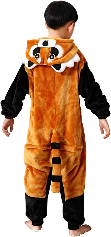 Tongchou Kids Onesie Animal Pyjamas Homewear Sleepsuit Halloween Cosplay Costume Raccoon Size 100