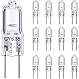 GY6.35 Halogen Light Bulbs 12 Volt 50 Watt, 12 Pack 2 Pin GY6.35 Base Bulb, Replacement T4 Tubular JCD Type Bulb for Ceiling Lights, Table Lamp, Chandelier, 2700K Warm White, Dimmable