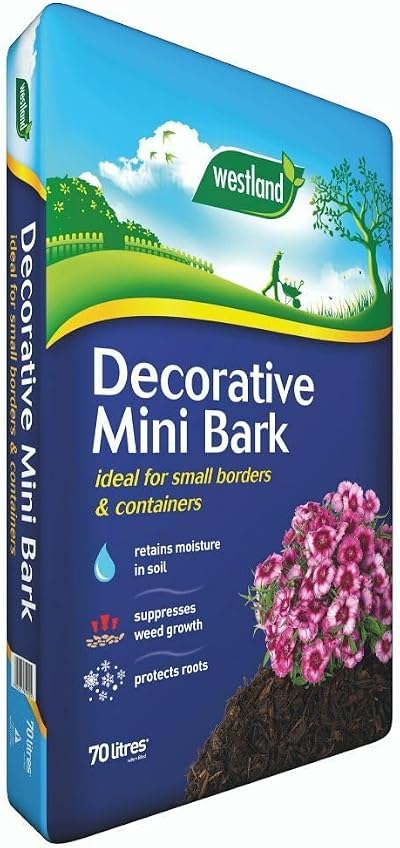 SuperGift Decorative Mini Bark 70L Peat-Free Root Insulation All-Weather Mulch
