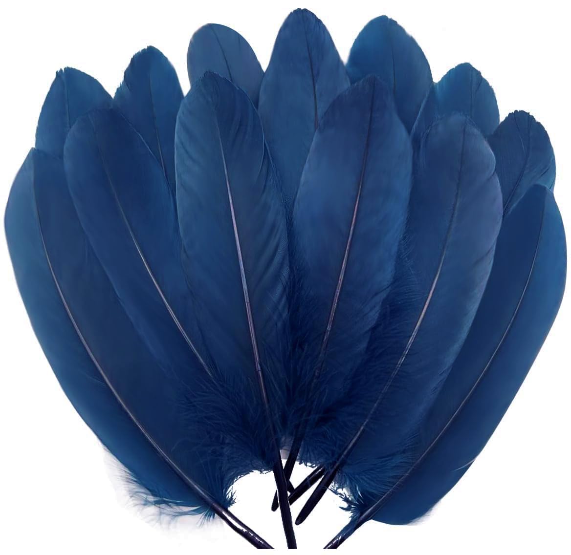 Photo 1 of 100pcs Navy Blue Goose Feathers 6-8Inch for Dream Catchers Crafts Cosplay Clothing Accessories Wedding Party Decorations