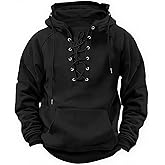 Drantren Men's Hoodies Pullover Tactical Hoodies for Men Quarter Drawstring Sweatshirts with Pocket Suitable for Gym Athletic