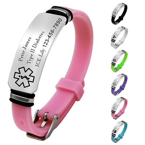 Personalized Medical Alert Bracelets for Women Men ,Medical ID