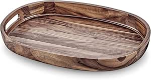 Amazon.com: Wooden Serving Tray - Oval Acacia Wood ...
