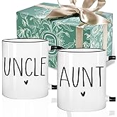 Aunt & Uncle 2026 Mugs Set, Promoted to Uncle & Aunt Gifts, Pregnancy Announcement Gifts, Pregnancy Reveal Announcement Gift, First Time Baby Reveal Publicity Gift 11oz