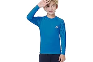 MEETWEE Boys Rash Guard Long Sleeve Girl UPF 50+ Sun Protection Shirt Swim Shirts Youth SPF Quick Dry Shirt Swimwear Sunsuits