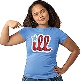 DIRTYRAGZ Womens Ill Vintage Shirt - Philadelphia Shirts Apparel Graphic Tee for Women, Mom Fans