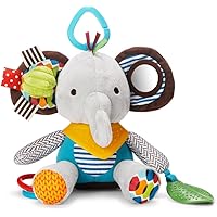 Skip Hop Bandana Buddies Baby Activity and Teething Toy with Multi-Sensory Rattle and Textures, Elephant